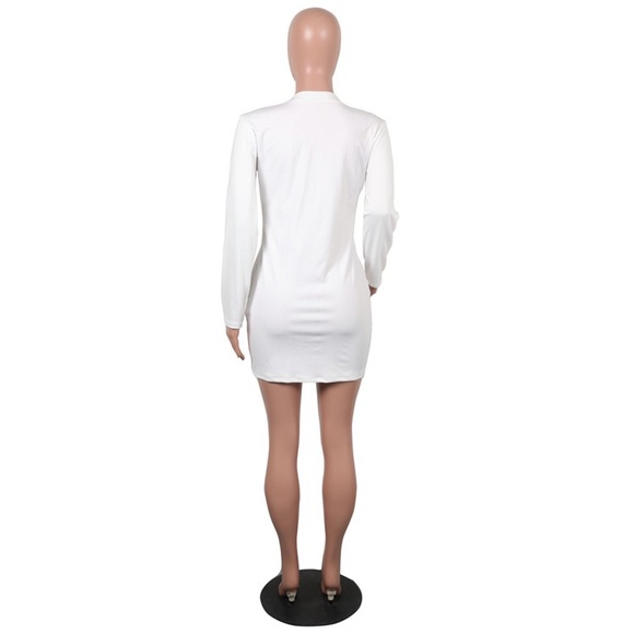 💎5/$25💎 Long Sleeve White Mini Dress - Picture 8 of 8